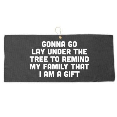 Gonna Go Lay Under Tree Family Christmas Outfit To Impress Gift Large Microfiber Waffle Golf Towel