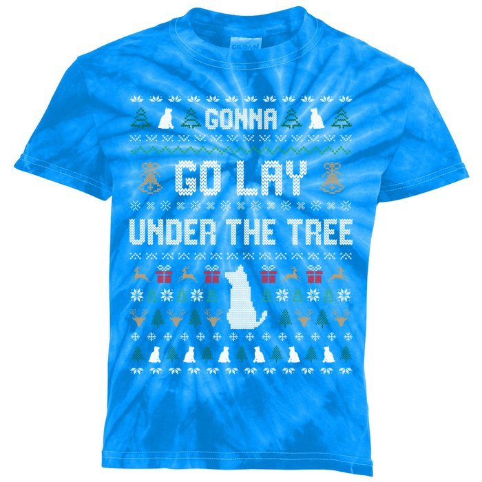 Gonna Go Lay Under Tree Holiday Ugly Christmas Sweater Gift Kids Tie-Dye T-Shirt