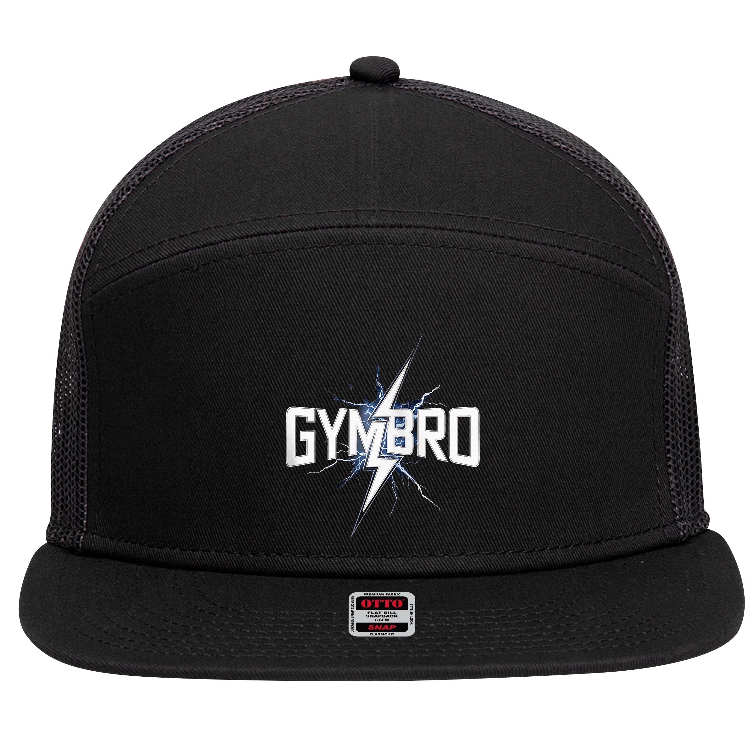 Gymbro Gym Lightning Fitness Gym Bro 7 Panel Mesh Trucker Snapback Hat