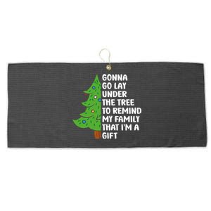 Gonna Go Lay Under Tree To Remind My Family Christmas Tree Gift Large Microfiber Waffle Golf Towel