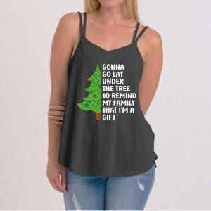 Gonna Go Lay Under Tree To Remind My Family Christmas Tree Gift Women's Strappy Tank