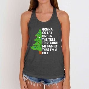 Gonna Go Lay Under Tree To Remind My Family Christmas Tree Gift Women's Knotted Racerback Tank