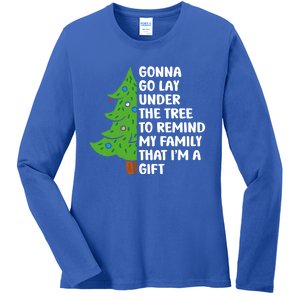 Gonna Go Lay Under Tree To Remind My Family Christmas Tree Gift Ladies Long Sleeve Shirt