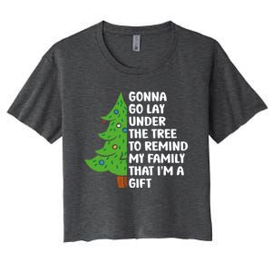 Gonna Go Lay Under Tree To Remind My Family Christmas Tree Gift Women's Crop Top Tee