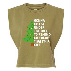 Gonna Go Lay Under Tree To Remind My Family Christmas Tree Gift Garment-Dyed Women's Muscle Tee