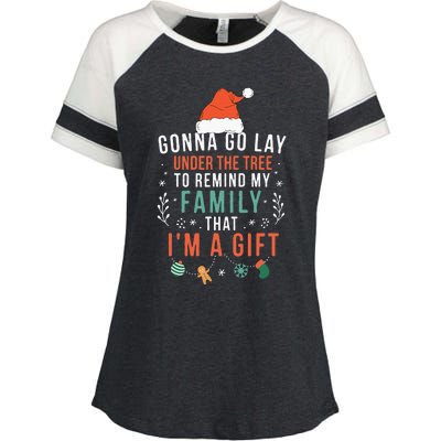 Gonna Go Lay Under The Tree to Remind My Family I'm a Gift Enza Ladies Jersey Colorblock Tee