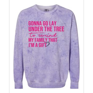 Gonna Go Lay Under The Tree To Remind My Family Christmas Funny Gift Colorblast Crewneck Sweatshirt