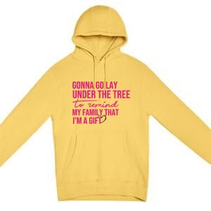 Gonna Go Lay Under The Tree To Remind My Family Christmas Funny Gift Premium Pullover Hoodie