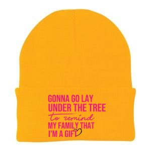 Gonna Go Lay Under The Tree To Remind My Family Christmas Funny Gift Knit Cap Winter Beanie