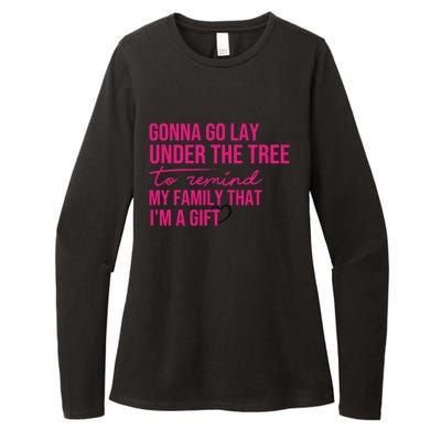 Gonna Go Lay Under The Tree To Remind My Family Christmas Funny Gift Womens CVC Long Sleeve Shirt