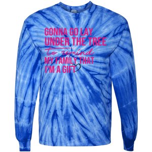 Gonna Go Lay Under The Tree To Remind My Family Christmas Funny Gift Tie-Dye Long Sleeve Shirt