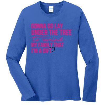 Gonna Go Lay Under The Tree To Remind My Family Christmas Funny Gift Ladies Long Sleeve Shirt