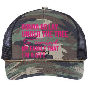 Gonna Go Lay Under The Tree To Remind My Family Christmas Funny Gift Retro Rope Trucker Hat Cap