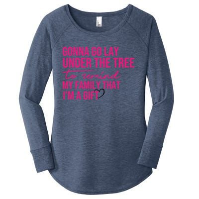 Gonna Go Lay Under The Tree To Remind My Family Christmas Funny Gift Women's Perfect Tri Tunic Long Sleeve Shirt