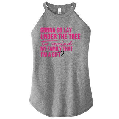 Gonna Go Lay Under The Tree To Remind My Family Christmas Funny Gift Women's Perfect Tri Rocker Tank