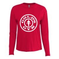 GoldS Gym Logo Womens Cotton Relaxed Long Sleeve T-Shirt