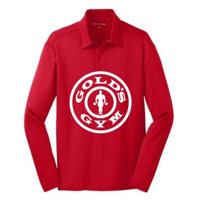 GoldS Gym Logo Silk Touch Performance Long Sleeve Polo