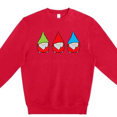 Garden Gnome Lover Cute Garden Gnomes Premium Crewneck Sweatshirt