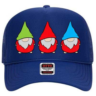 Garden Gnome Lover Cute Garden Gnomes High Crown Mesh Back Trucker Hat