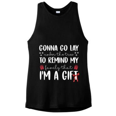 Gonna Go Lay Under Under The Tree Funny Christmas Ladies PosiCharge Tri-Blend Wicking Tank
