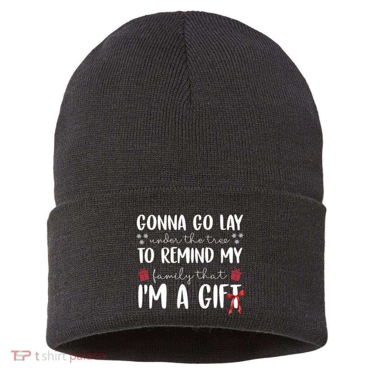 Gonna Go Lay Under Under The Tree Funny Christmas Sustainable Knit Beanie