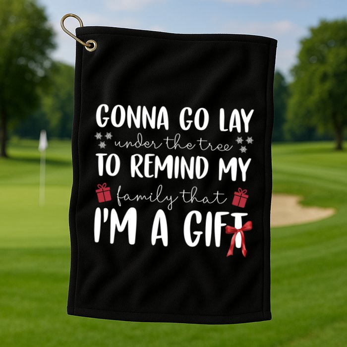 Gonna Go Lay Under Under The Tree Funny Christmas Golf Towel