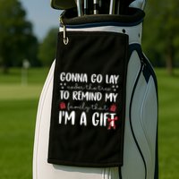 Gonna Go Lay Under Under The Tree Funny Christmas Golf Towel