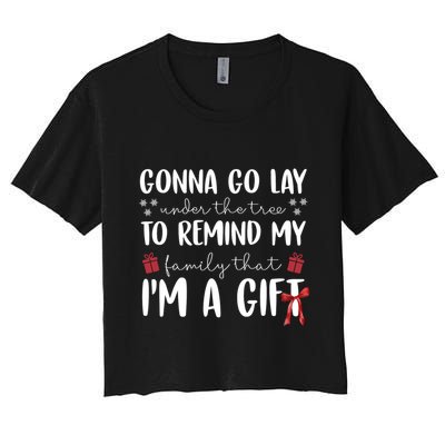 Gonna Go Lay Under Under The Tree Funny Christmas Crop Top