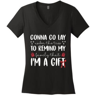 Gonna Go Lay Under Under The Tree Funny Christmas Women's V-Neck T-Shirt