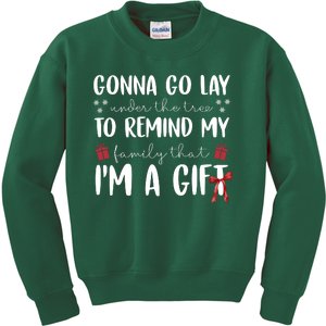 Gonna Go Lay Under Under The Tree Funny Christmas Kids Sweatshirt