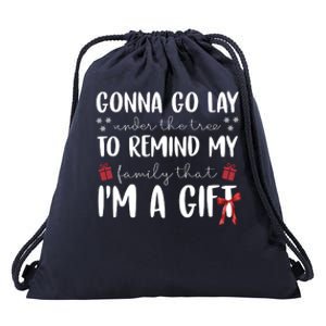 Gonna Go Lay Under Under The Tree Funny Christmas Drawstring Bag