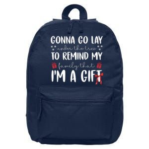 Gonna Go Lay Under Under The Tree Funny Christmas 16 in Basic Backpack