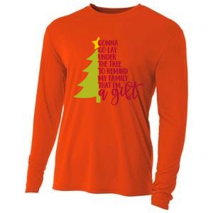 Gonna Go Lay Under Tree To Remind My Family That Im A Gift Cooling Performance Long Sleeve Crew