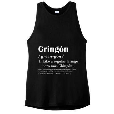 Gringon Greengon Like A Regular Gringo Pero Mas Chingon Ladies PosiCharge Tri-Blend Wicking Tank