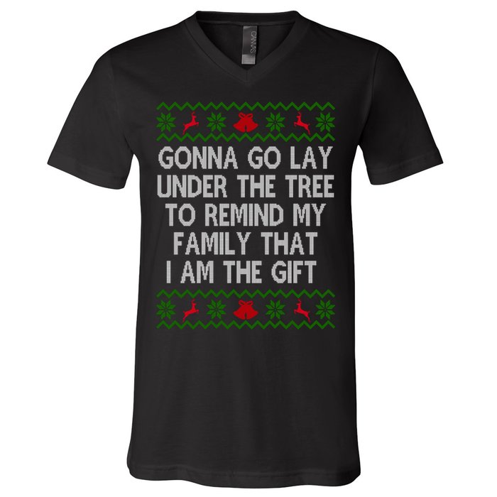 Gonna Go Lay Under The Tree To Remind My Family I Am The Gift V-Neck T-Shirt