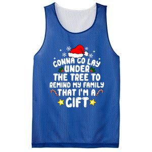 Gonna Go Lay Under The Tree Christmas Family Santa Hat Xmas Gift Mesh Reversible Basketball Jersey Tank