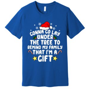 Gonna Go Lay Under The Tree Christmas Family Santa Hat Xmas Gift Premium T-Shirt