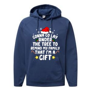 Gonna Go Lay Under The Tree Christmas Family Santa Hat Xmas Gift Performance Fleece Hoodie