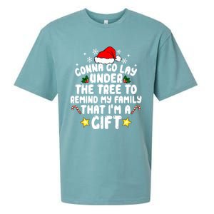 Gonna Go Lay Under The Tree Christmas Family Santa Hat Xmas Gift Sueded Cloud Jersey T-Shirt