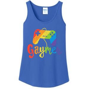 Gaymer Gift Lgbt Pride Gamer Rainbow Flag Gift Ladies Essential Tank