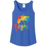 Gaymer Gift Lgbt Pride Gamer Rainbow Flag Gift Ladies Essential Tank