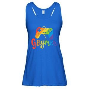 Gaymer Gift Lgbt Pride Gamer Rainbow Flag Gift Ladies Essential Flowy Tank