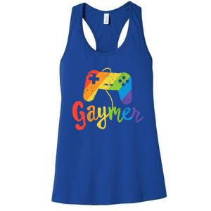 Gaymer Gift Lgbt Pride Gamer Rainbow Flag Gift Women's Racerback Tank