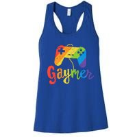 Gaymer Gift Lgbt Pride Gamer Rainbow Flag Gift Women's Racerback Tank