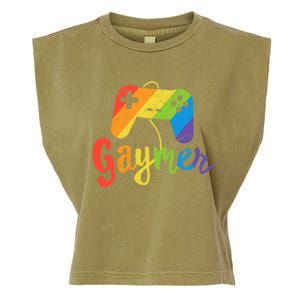 Gaymer Gift Lgbt Pride Gamer Rainbow Flag Gift Garment-Dyed Women's Muscle Tee