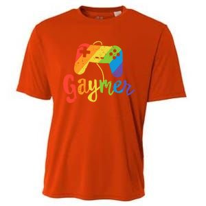 Gaymer Gift Lgbt Pride Gay Gamer Rainbow Flag Gift Cooling Performance Crew T-Shirt