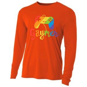 Gaymer Gift Lgbt Pride Gay Gamer Rainbow Flag Gift Cooling Performance Long Sleeve Crew