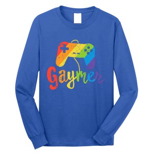 Gaymer Gift Lgbt Pride Gay Gamer Rainbow Flag Gift Long Sleeve Shirt