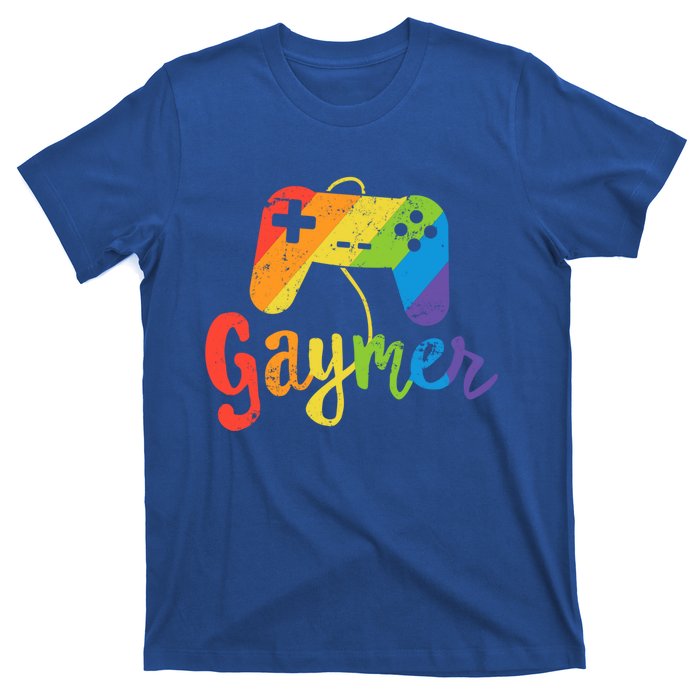 Gaymer Gift Lgbt Pride Gay Gamer Rainbow Flag Gift T-Shirt