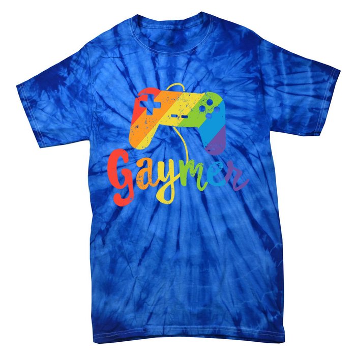 Gaymer Gift Lgbt Pride Gay Gamer Rainbow Flag Gift Tie-Dye T-Shirt